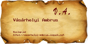 Vásárhelyi Ambrus névjegykártya