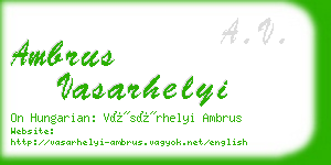ambrus vasarhelyi business card